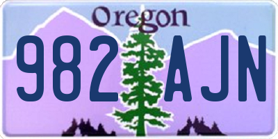 OR license plate 982AJN