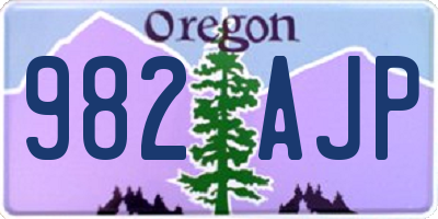 OR license plate 982AJP