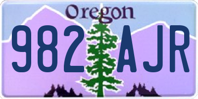 OR license plate 982AJR