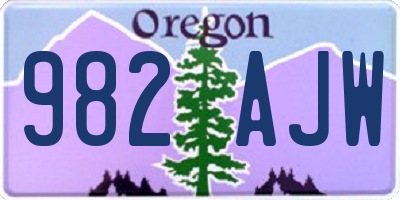 OR license plate 982AJW