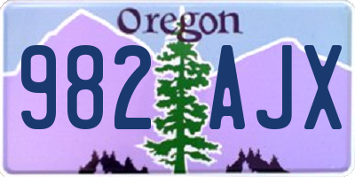 OR license plate 982AJX