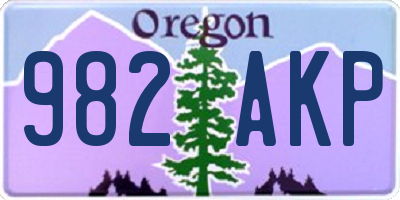 OR license plate 982AKP