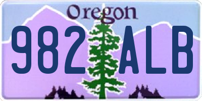 OR license plate 982ALB
