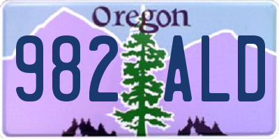 OR license plate 982ALD