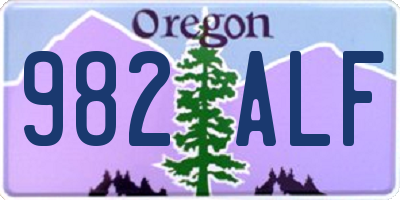 OR license plate 982ALF