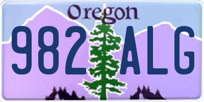 OR license plate 982ALG