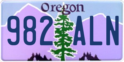 OR license plate 982ALN