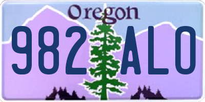 OR license plate 982ALO