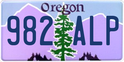 OR license plate 982ALP