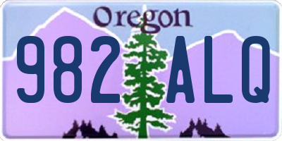 OR license plate 982ALQ