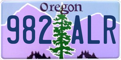 OR license plate 982ALR