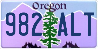 OR license plate 982ALT