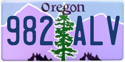 OR license plate 982ALV