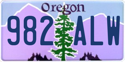 OR license plate 982ALW