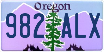 OR license plate 982ALX