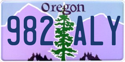 OR license plate 982ALY