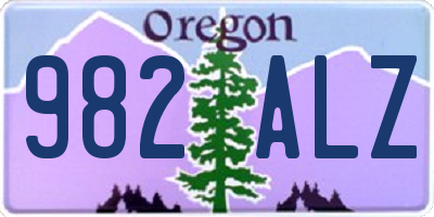 OR license plate 982ALZ