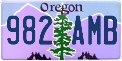 OR license plate 982AMB