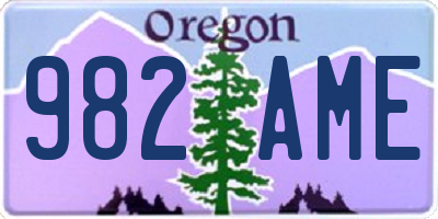 OR license plate 982AME