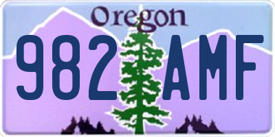OR license plate 982AMF