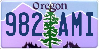 OR license plate 982AMI