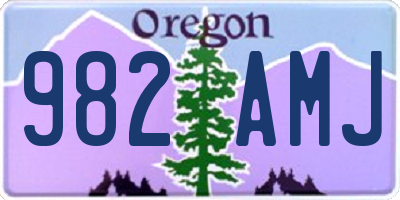 OR license plate 982AMJ