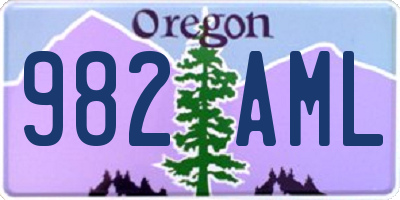 OR license plate 982AML