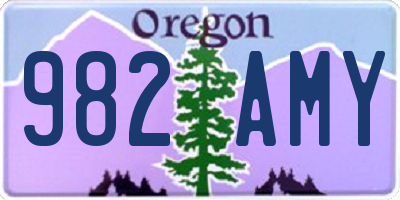 OR license plate 982AMY
