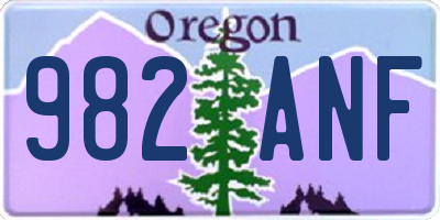 OR license plate 982ANF