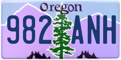 OR license plate 982ANH
