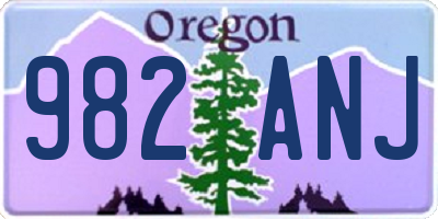 OR license plate 982ANJ