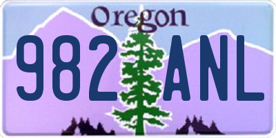 OR license plate 982ANL