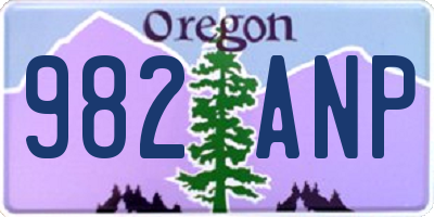 OR license plate 982ANP