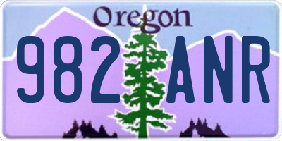 OR license plate 982ANR