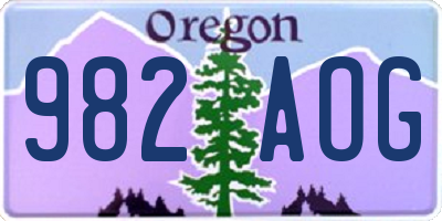 OR license plate 982AOG