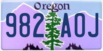 OR license plate 982AOJ