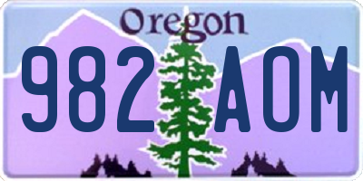 OR license plate 982AOM