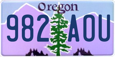 OR license plate 982AOU