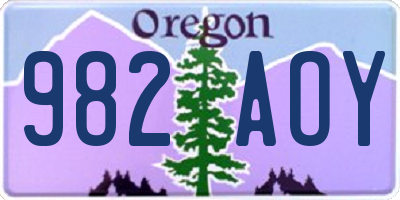 OR license plate 982AOY