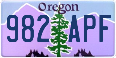 OR license plate 982APF