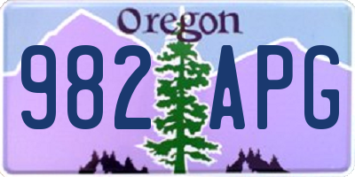 OR license plate 982APG