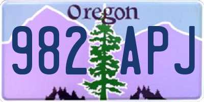 OR license plate 982APJ