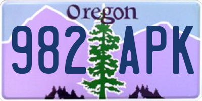 OR license plate 982APK