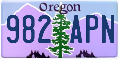 OR license plate 982APN