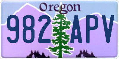 OR license plate 982APV