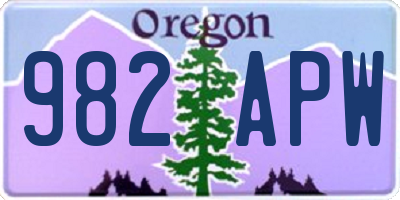 OR license plate 982APW