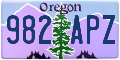 OR license plate 982APZ