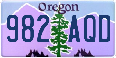 OR license plate 982AQD