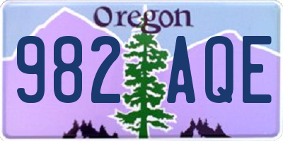OR license plate 982AQE