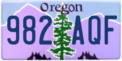 OR license plate 982AQF